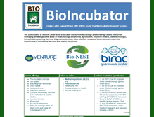 Tablet Screenshot of bioincubator.venturecenter.co.in